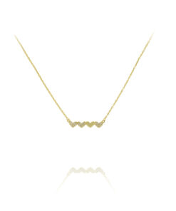 Gargantilla 4 Corazones Circonitas Dorada Plata CGA0311