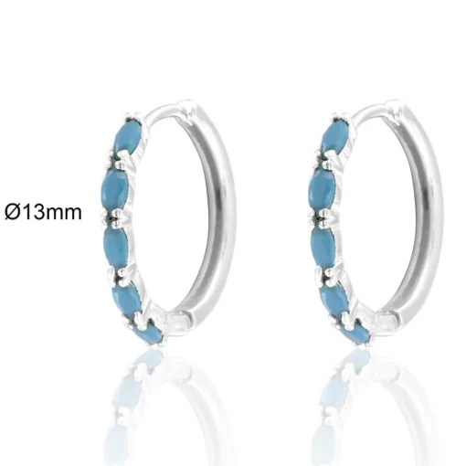 [CPA0142-RD-TU] ARGOLLA PIEDRAS COLORES Ø13mm (RODIO, TURQUESA)
