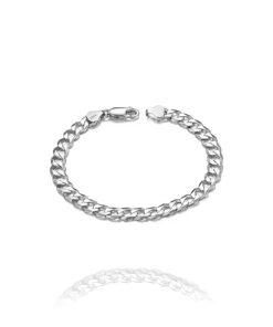 Pulsera Barbada 7,5mm Maciza Plata