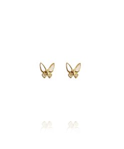Pendientes Mariposa Nácar Circonitas Plata 49073 - Plata bañada en oro