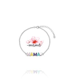 Pulsera Mamá Colores Corazón Plata 9119326