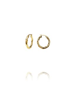 ‎Pendientes Aros Trenzados 22mm Oro 9K 9AR1/21