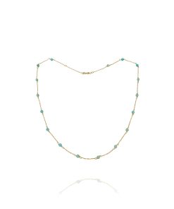 Collar Bolitas Amazonita Oro 18 Kilates JGA169