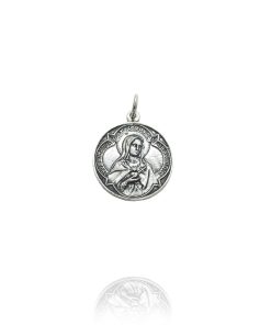 Medalla Escapulario Inmaculado Corazón de María Corazón de Jesús XL Plata 1260