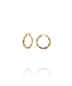 ‎Pendientes Aros Trenzados Diamantados 27mm Oro 9K 9AR1/17