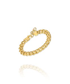 Pulsera Lotus Style Barbada Cubana Dorada Acero LS2215/1/1