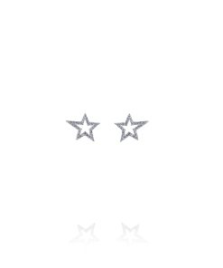 Pendientes Estrella Rock Asimétrica Circonitas Plata F1007
