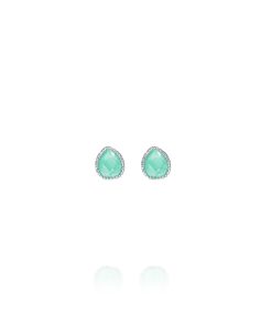 Pendientes Lágrima Amazonita Circonitas Plata F1124-V