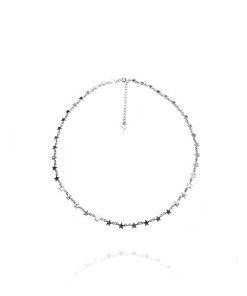 Collar Choker Estrellas Plata F4024