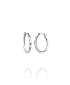 Pendientes Aros Planos Ovalados Plata LARO133