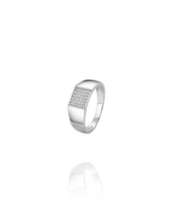 Sello Cuadrado Cadete Circonitas Plata 9120415