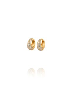 Pendientes Aros Gota Circonitas Dorados Plata 9120104