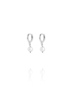 Pendientes Aros Charm Perla Plata 9119760