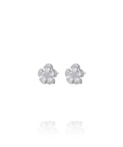 Pendientes Flor Jara Circonitas Omega Plata 9114836