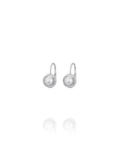 Pendientes Perla Ovales Gancho Plata 9119938
