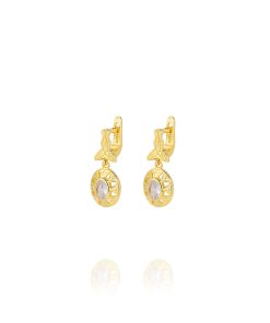 Pendientes Isabelinos Ovales Circonitas Dorados Plata 9120528