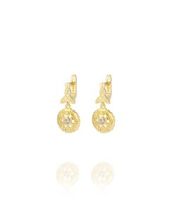 Pendientes Isabelinos Redondos Circonitas Dorados Plata 9120532