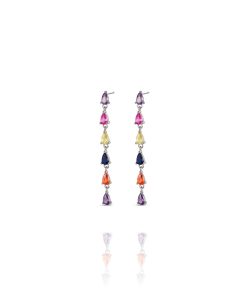 Pendientes Party Drops Color Plata 9117212