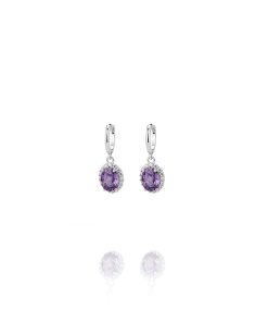 Pendientes Party Aros Óvalos Lavanda Plata 9120517