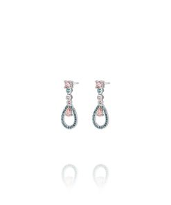 Pendientes Party Melocotón Verde Agua Plata 9121122