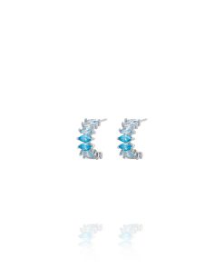 Pendientes Party Medio Aro Marquesa Azul Plata 9120995