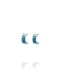 Pendientes Party Medio Aro Marquesa Verde Agua Plata 9120993