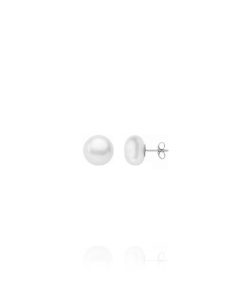 Pendientes Perla Achatada Plata 9112496