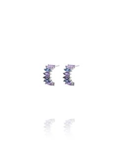 Pendientes Party Medio Aro Marquesa Morado Plata 9120994
