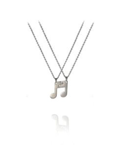 Colgante Nota Musical Puzzle Compartida Set Acero 202110