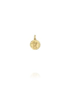 Medalla Ángel de la Guarda Redonda Tallada Oro 18K 01001
