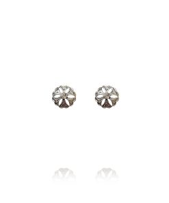 Pendientes Rosetón Cordobés Cubana Omega Plata Envejecida 3839-1