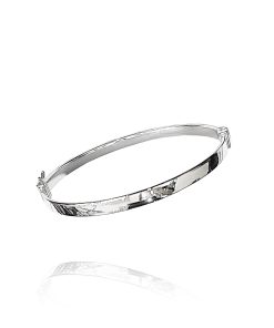 Pulsera Brazalete XL Plana Lisa 5mm Plata 130650