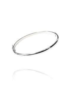 Pulsera Brazalete XL Media Caña Lisa 4mm Plata 124350